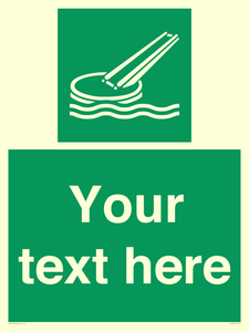 Custom sign safe condition Marine evacuation slide